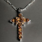 Pendentif Citrine Croix Argent 925 sur chaîne