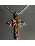 Pendentif Citrine Croix Argent 925 sur chaîne