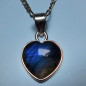 Pendentif Labradorite Cœur Argent 925 avec chaîne