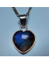 Pendentif Labradorite Cœur Argent 925 avec chaîne