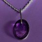 Pendentif Améthyste ovale Argent 925 avec chaîne