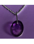 Pendentif Améthyste ovale Argent 925 avec chaîne