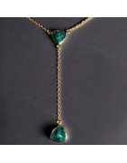 Collier Emeraude plaqué or