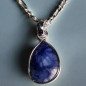 Pendentif Saphir facetté avec chaîne Argent 925