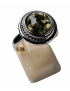 Bague Ambre Vert argent 925 Taille 54