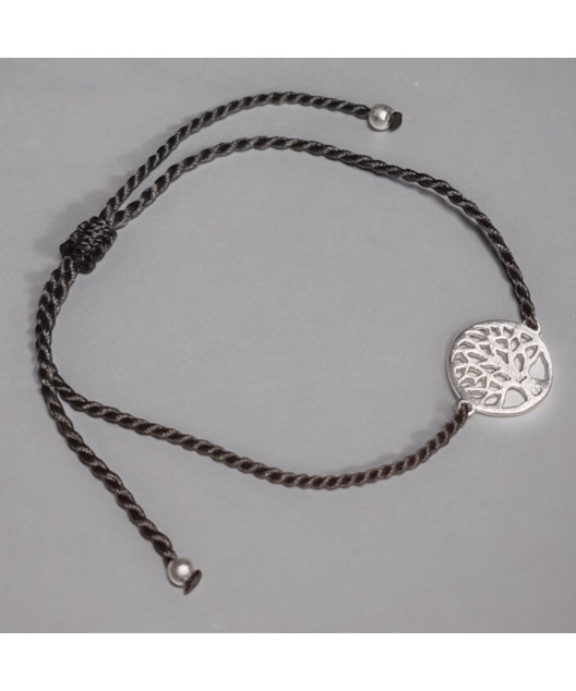Bracelet Arbre de vie Argent 925 sur cordon réglable