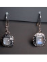 Boucles Labradorite Ethnique carrées Argent 925