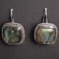 Boucles Labradorite Ethnique carrées Argent 925