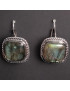 Boucles Labradorite Ethnique carrées Argent 925