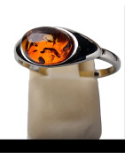 Bague Ambre baltique Argent 925 Taille 54