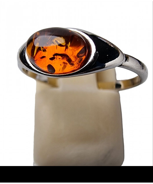 Bague Ambre baltique Argent 925 Taille 54