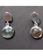 Boucles Labradorite rondes Argent 925