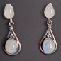 Boucles Pierre de lune Ethniques serties Argent 925