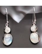 Boucles Pierre de lune ovales Argent 925