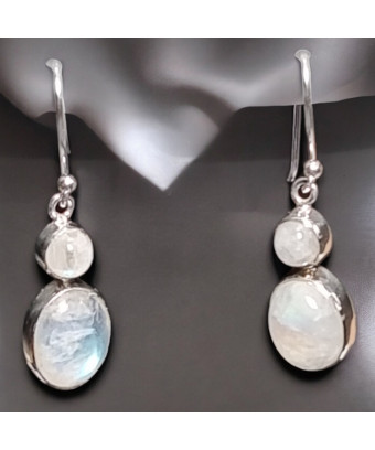 Boucles Pierre de lune ovales Argent 925