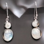 Boucles Pierre de lune ovales Argent 925