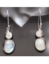 Boucles Pierre de lune ovales Argent 925