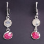 Boucles Pierre de lune & Rubis Argent 925