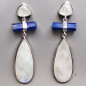Boucles Pierre de lune Gouttes et Lapis-lazuli Argent 925