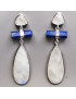 Boucles Pierre de lune Gouttes et Lapis-lazuli Argent 925