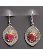 Boucles Rubis Argent 925