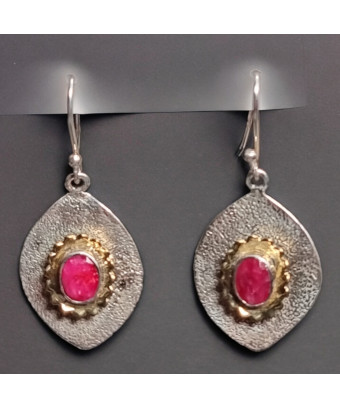 Boucles Rubis Argent 925