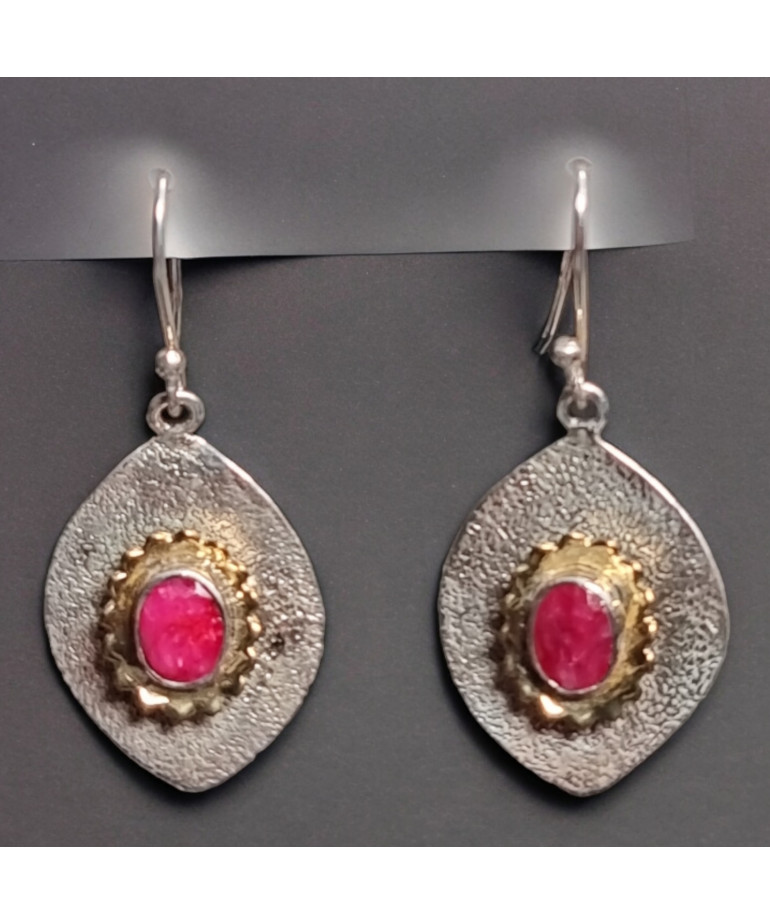 Boucles Rubis Argent 925