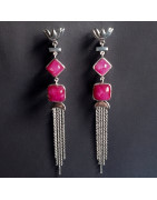 Boucles Rubis Argent 925