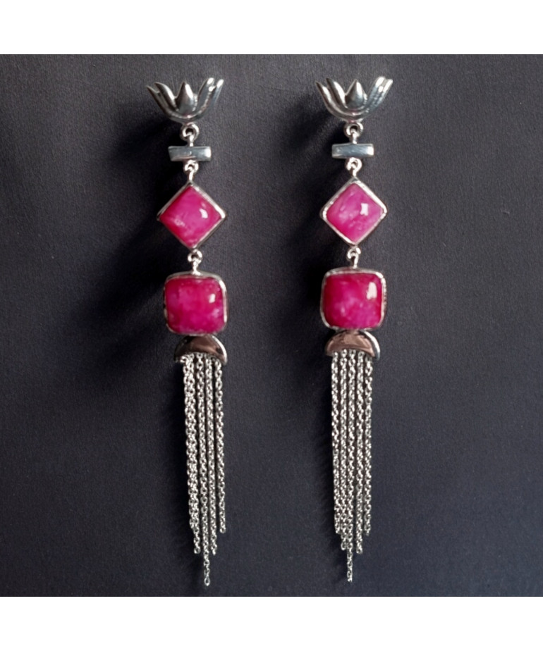 Boucles Rubis Argent 925