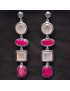 Boucles Rubis & Quartz rose Argent 925