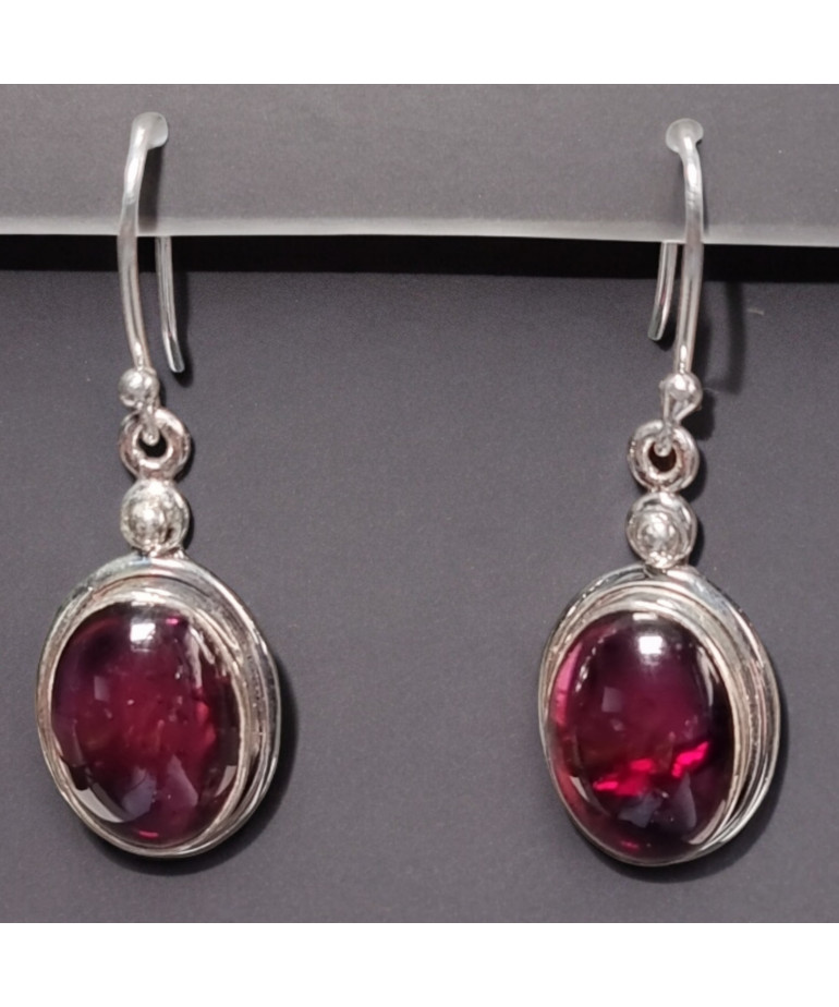 Boucles Grenat Argent 925