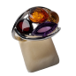 Bague Ambre baltique & Améthyste argent 925 Taille 54