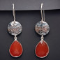 Boucles Cornaline facettée Argent 925