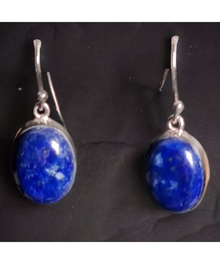 Boucles Lapis-lazuli ovales Argent 925