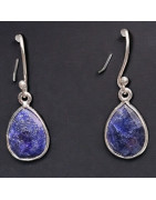 Boucles Lapis-lazuli gouttes Argent 925