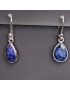 Boucles Lapis-lazuli gouttes Argent 925