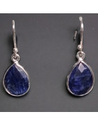 Boucles Lapis-lazuli gouttes Argent 925