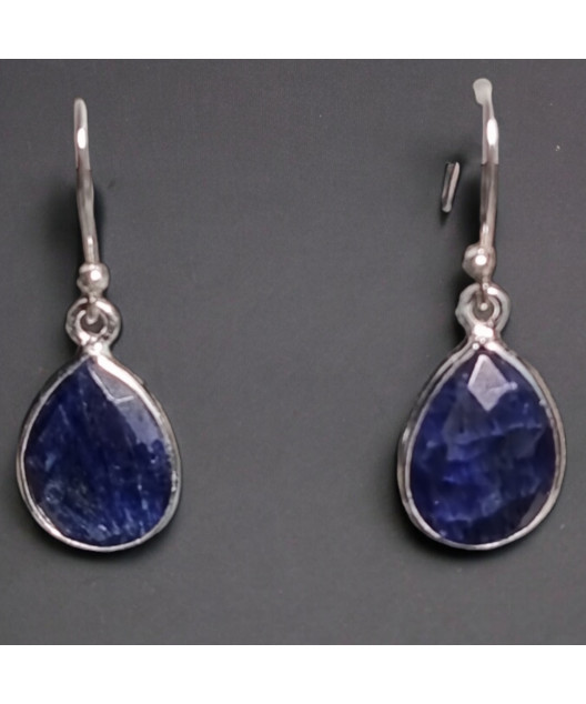 Boucles Lapis-lazuli gouttes Argent 925