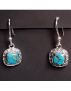 Boucles Turquoise Argent 925
