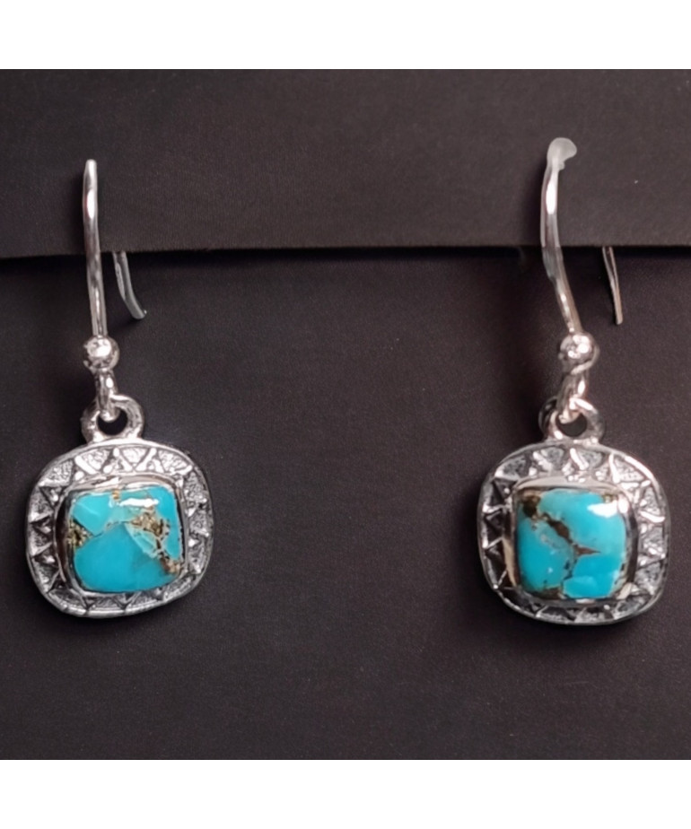 Boucles Turquoise Argent 925