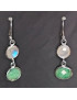 Boucles Emeraude ovales & Pierre de lune Argent 925