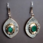 Boucles Emeraude Ethnique Argent 925