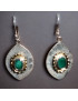 Boucles Emeraude Ethnique Argent 925