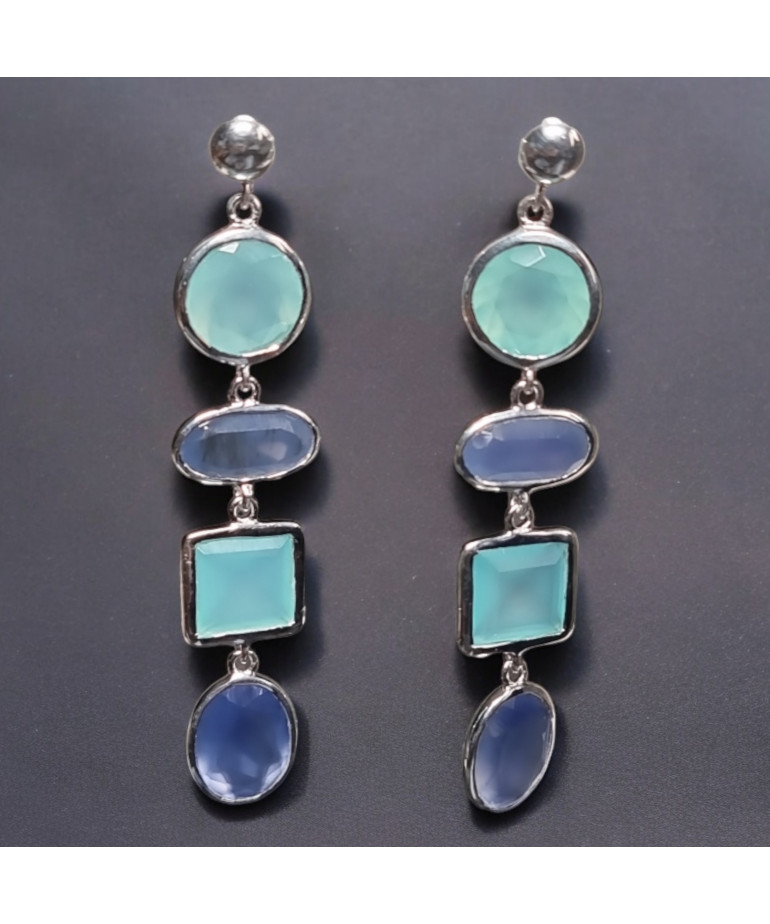 Boucles Agate naturelle Argent 925