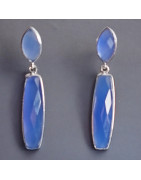 Boucles Agate naturelle Argent 925