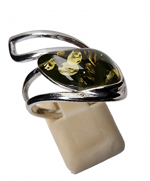 Bague Ambre végétal Argent 925 Taille 54