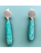 Boucles Amazonite Gouttes Argent 925