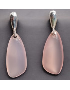 Boucles Quartz rose Argent 925