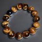 Bracelet Œil de tigre & Œil de faucon Pierre rondes 12mm