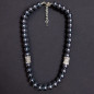 Collier Perles de Majorque grises 12mm avec fermoir 58 cm